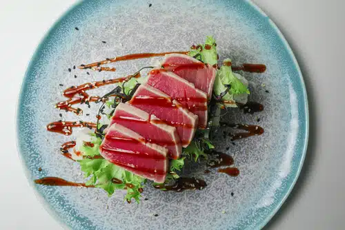 Private chef prepared locally caught tuna sashimi