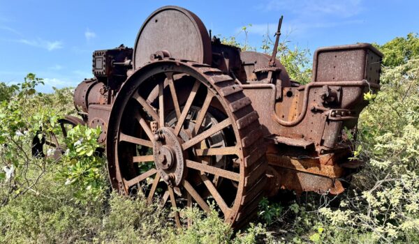 Historical 1800s Burrell steam engine at Yankee Town in West Caicos