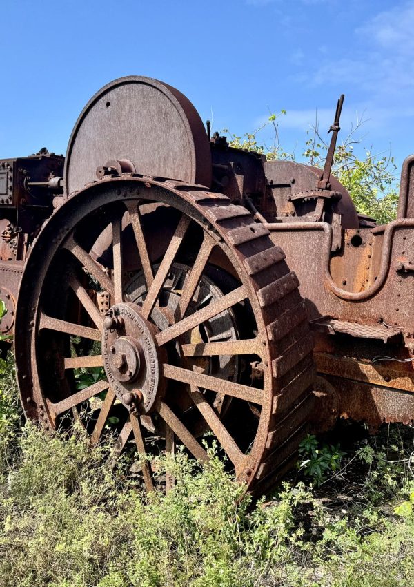 Historical 1800s Burrell steam engine at Yankee Town in West Caicos